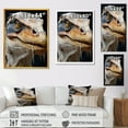 thumbnail image 4 of Designart "Velociraptor Amidst the Grey Jungle" Animals Framed Wall Art - Modern Yellow Dinosaur Entryway Framed Wall Art, 4 of 6