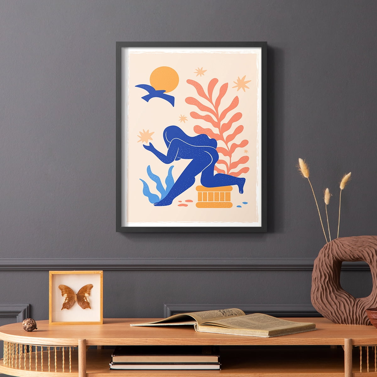 Matisse CCCLXV in Black Solid Wood 22 x 28 Framed Print