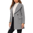 thumbnail image 5 of INSPIRE CHIC Women's Elegant Shawl Collar Lapel Belted Long Trenchcoat, 5 of 7