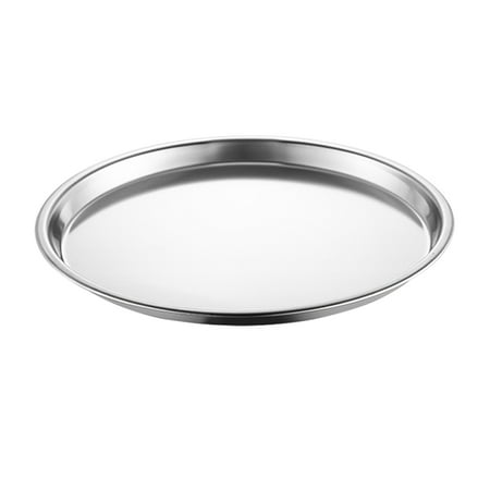 

Frcolor Tray Stainless Fruitsteel Pizza Dish Plate Snack Plates Camping Dinner Food Plates Meat Meat Plate Oven Pan Baking Round