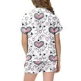 thumbnail image 5 of Gelikeya Girls Satin Pajama Set Valentines Button Down Pyjama Soft Comfortable Preppy Clothes Girl's Fashion, 5 of 6