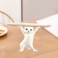 thumbnail image 4 of 2x Estatua de gato, bolígrafo, lápiz, soporte para teléfono móvil, oficina, hogar, decoración de escritorio, adornos de gato para cumpleaños Sunnimix Escultura de estatua de gato, 4 of 8
