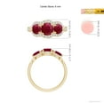 thumbnail image 4 of ANGARA Natural 1 ct Ruby Three Stone Diamond Split Shank Ring in 14K Yellow Gold for Women (Size-6mm) | July Birthstone Jewelry for Her, 4 of 9