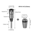 thumbnail image 2 of Router Bit Extension Chuck Rod Portable Professional Trimming Milling Wear-resistant Rods Adapters Engraving Hand Held Grinding Adaptor Accessories ER16-1/4, 2 of 7