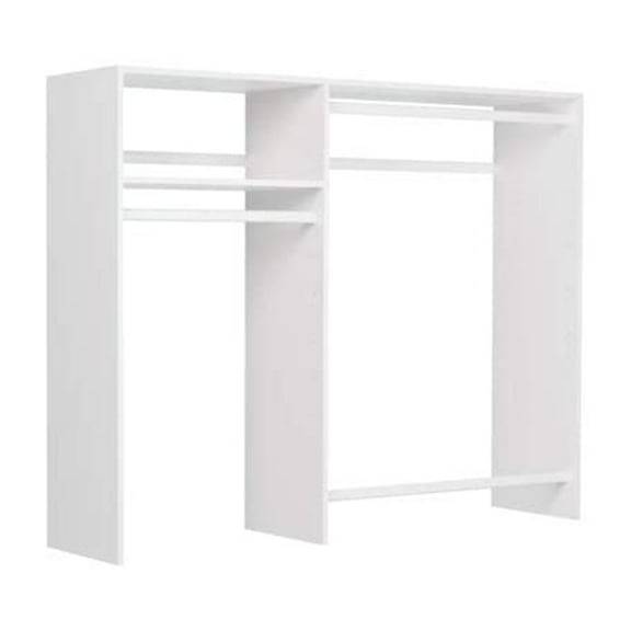 Easy Track Hanging Closet Kit Wardrobe Storage Clothing Organizer Rack, White