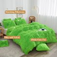 thumbnail image 2 of XeGe Plush Shaggy Duvet Cover Set, Luxury Ultra Soft Fluffy Faux Fur Bedding Sets 2 Pieces Velvet(1 Fuzzy Furry Comforter Cover + 1 Faux Fur Pillow Case), Zipper Closure (Twin, Lime Green), 2 of 7
