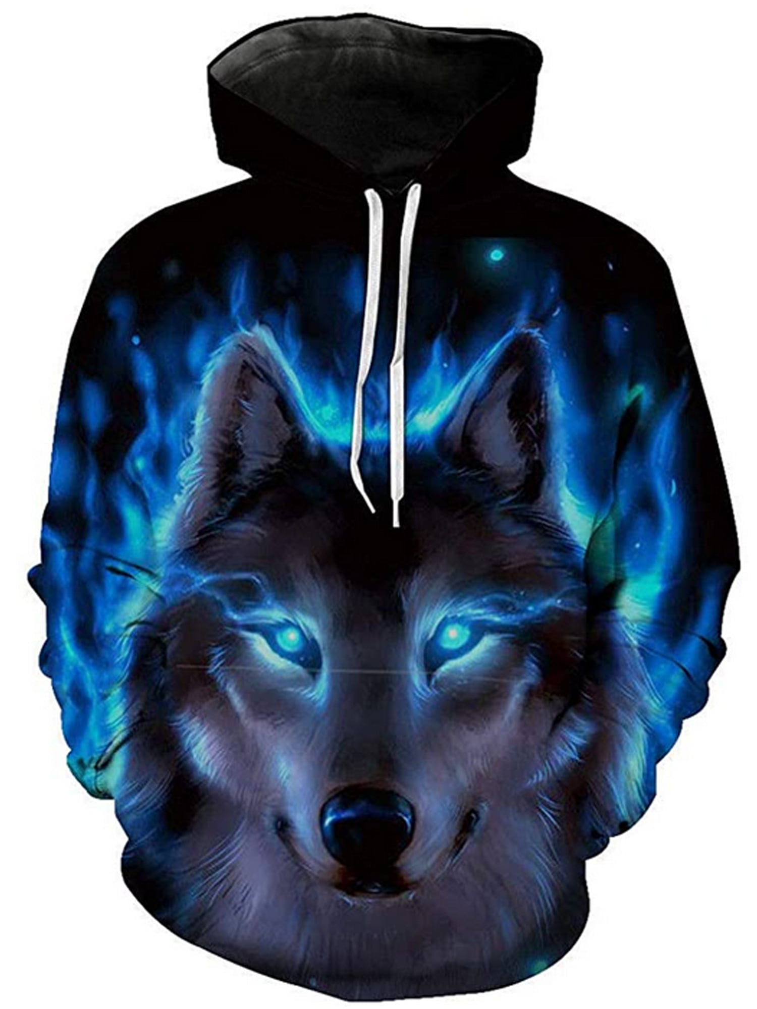 3D Snow Mountain Forest Wolf Print Fashion Pullovers Streetwear Mens Hooded Sweatshirt