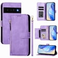 thumbnail image 1 of Filp Case for Google Pixel 6 Pro Zipper Pocket Magnetic Flip Wallet Phone Case with 7 Card Slots and Wrist Strap, 1 of 5