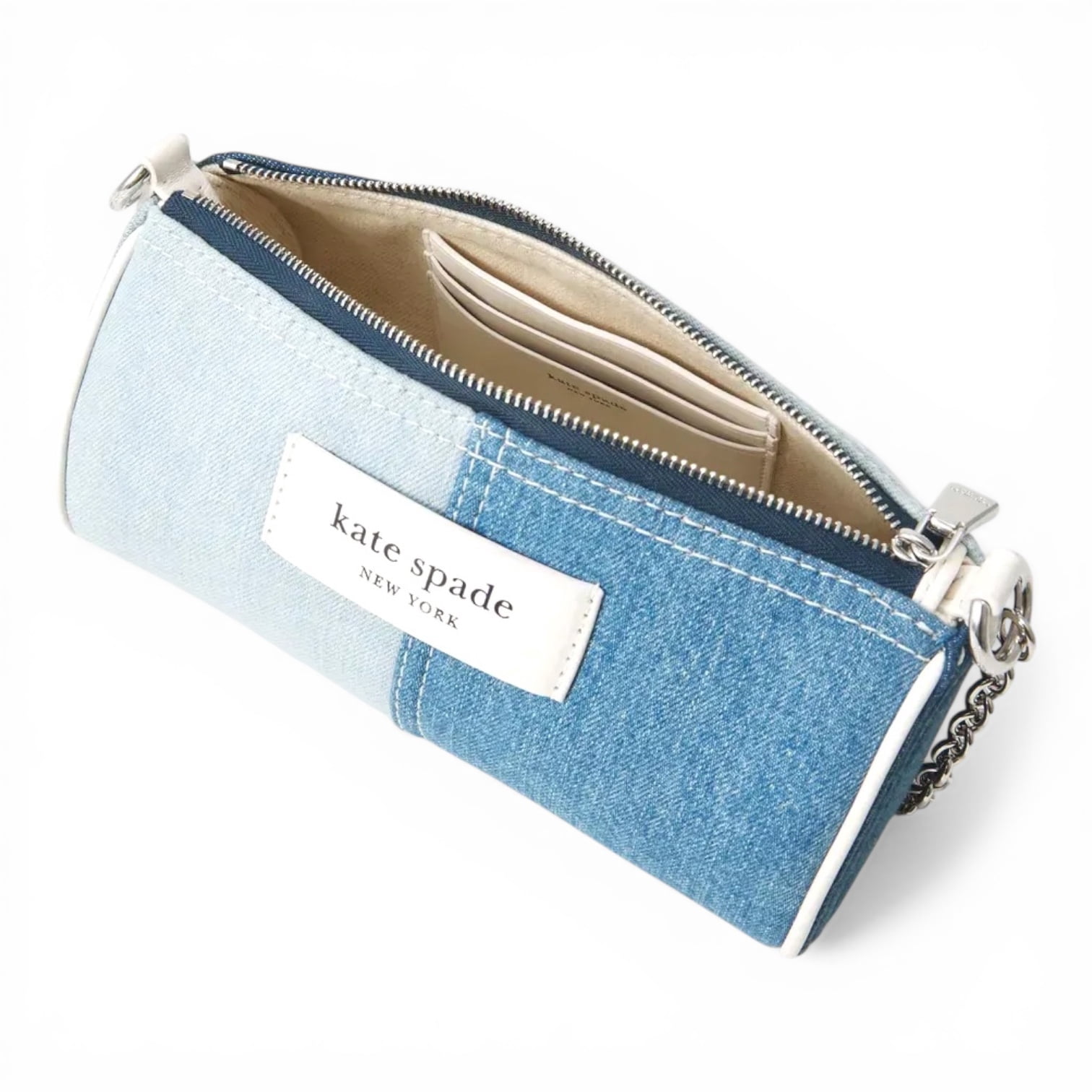 Kate Spade New York Women's Small Colorblocked Denim Pochette (Blue Multi)