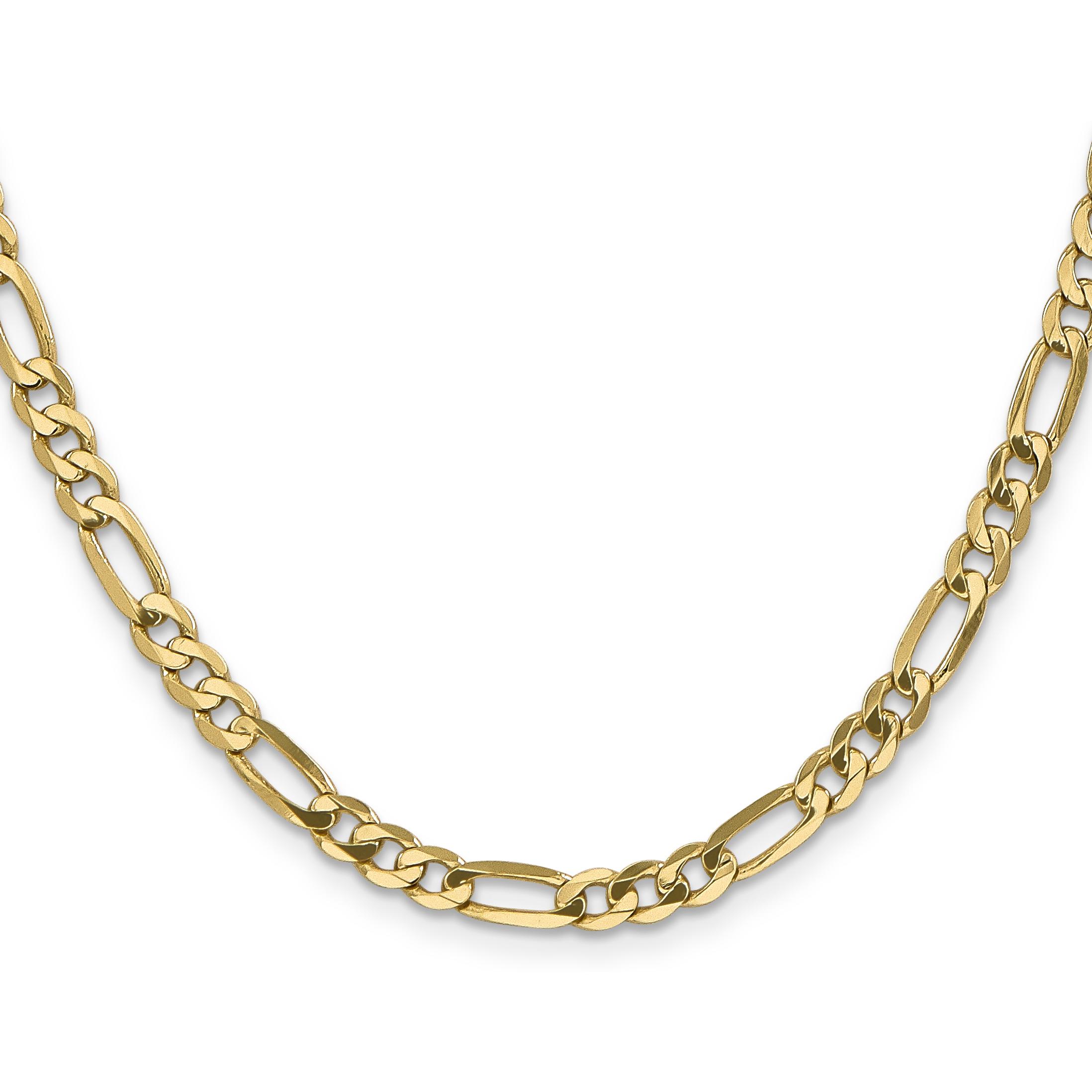 14K Gold 2.25mm Flat Figaro Chain 18 