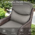 thumbnail image 6 of Planntonneo Outdoor Swivel Rocker Patio Chairs with 6 inch Thick Cushions, Patio Swivel Glider Chairs Set of 2 for Porch Balcony Deck, Brown/Grey, 6 of 9
