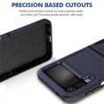 thumbnail image 5 of SaniMore for Samsung Galaxy Z Flip 4 Ultra-Thin Two-Layers Protection Case, Rugged PC Back & Flexible TPU Military Grade Shockproof Heavy Duty Protective Case for Samsung Z Flip 4, Darkblue, 5 of 6
