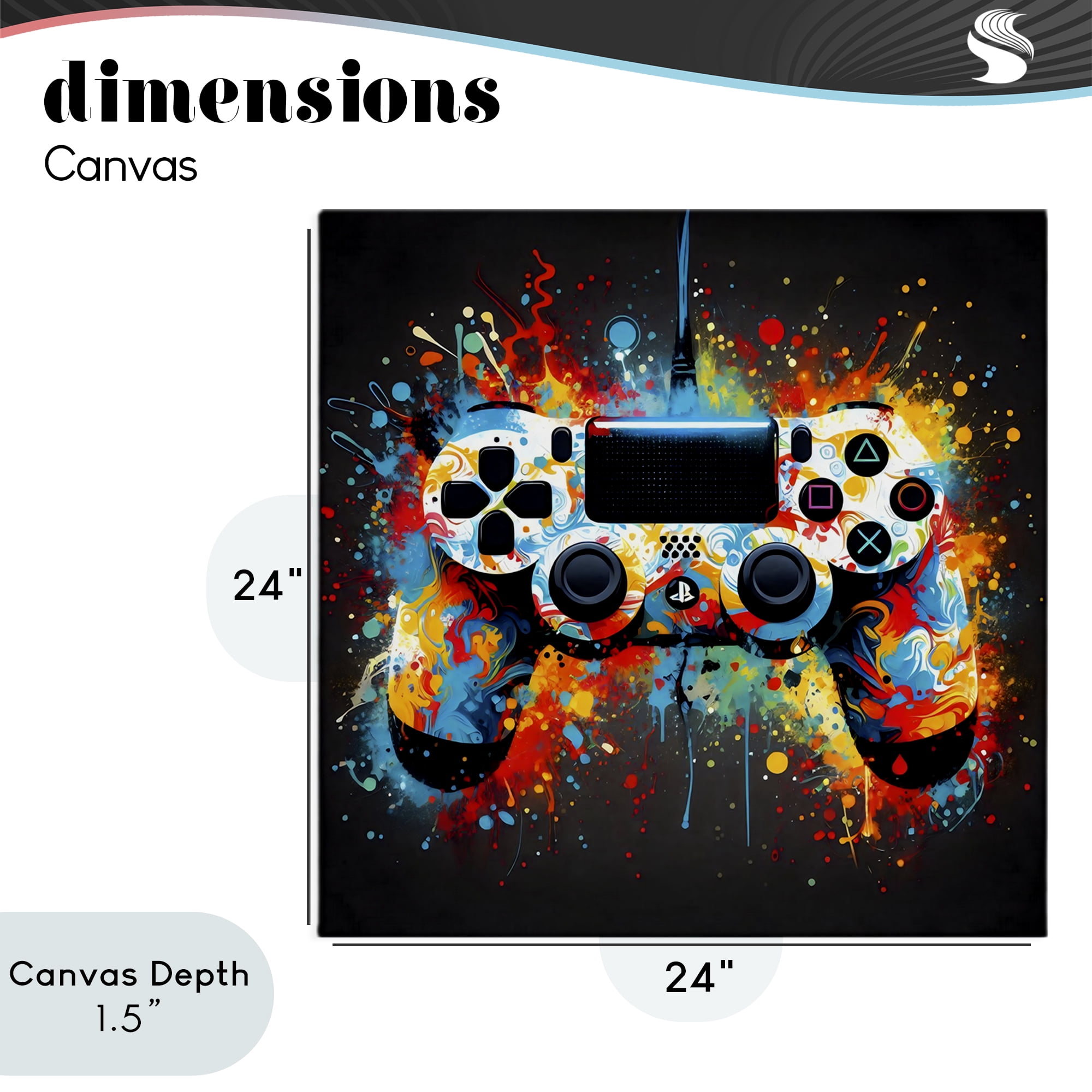 Stupell Industries Colorful Controller Swirl Canvas Wall Art, design by Creative Studio