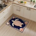 thumbnail image 2 of ODIKA 3'x5' Washable Accent Rug Theme Door Turtle Nautical Coral Seashell Motifs Reef Wave Border for Bedside, Nursery Room, Pet Friendly & Non-Shedding, 2 of 7