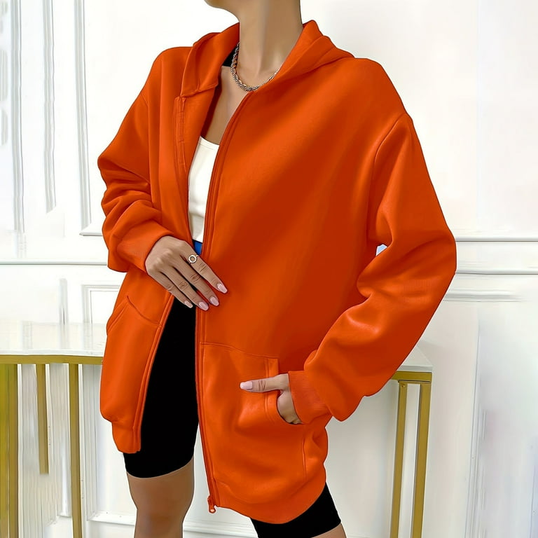 Orange oversized hoodie hotsell
