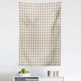 thumbnail image 1 of Earth Tones Tapestry, Abstract Inner Squares Pattern Geometrical Rhombus Modern Design, Fabric Wall Hanging Decor for Bedroom Living Room Dorm, 5 Sizes, Ivory and Dark Brown, by Ambesonne, 1 of 1