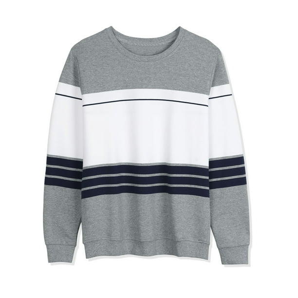 Lars Amadeus Lars Amadeus Men S Crew Neck Long Sleeves Patchwork Pullover T Shirts Walmart Com Walmart Com
