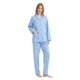 thumbnail image 4 of Apparonia S S Conjuntos de Pijama para Mujer Ropa de Dormir de Algodón Camisa de Manga Larga con Botones Al Frente y Pantalón Ropa de Dormir Cuello con Solapa Pjs Conjuntos de Descanso Azul Lunare, 4 of 7