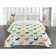 thumbnail image 3 of Ambesonne Dog Lover Quilted Bedspread Set 3 Pcs, Polka Dot Terriers, Queen Size, Multicolor, 3 of 5