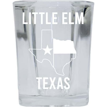 

Little Elm Texas Souvenir Laser Etched 2 Ounce Square Shot Glass Texas State Flag Design