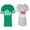 Men Green / Women Heather, variant on The Boss The Real Boss Unisex Couple Matching Cotton Jersey style T-Shirt Contrasting stripes on sleeves (Men Green / Women Black) (Men S / Women S)