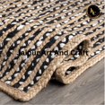 thumbnail image 2 of Jaipur Art And Craft Hand Braided Rectangle Cotton Jute Black, Beige Bohemian Area Rug (2x3 Sq ft), 2 of 6