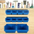 thumbnail image 4 of General Wall Mounted Storage Bins, Wall Storage Bins Parts Rack 10 Bins&3 Rails Wall Mount Tool Organizer Hardware Storage Organizer (Blue), 4 of 6