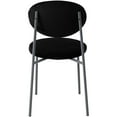 thumbnail image 6 of LeisureMod Euston Modern Velvet Dining Kitchen Side Chair with Powder Coated Grey Steel Frame, Set of 2 (Black), 6 of 11