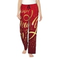 thumbnail image 1 of Fotbe Happy New Year2 Pantalones de Pijama para Mujer, Pantalones de Dormir, Pantalones Pj con Cordón y Bolsillos-X-Large, 1 of 6