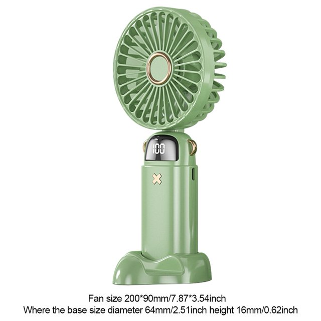 Mini ventilador de mano recargable por USB, ventilador de escritorio Digital, Enfriador de aire eléctrico pequeño deportivo de 4 velocidades para viajes y oficina Fivean unisex