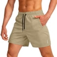 thumbnail image 2 of BRANROY Men's Athletic Running Shorts 5-Inch Casual Outdoor Sports Breathable Quick-Dry Fitness Gym Training,Khaki 2XL, 2 of 5