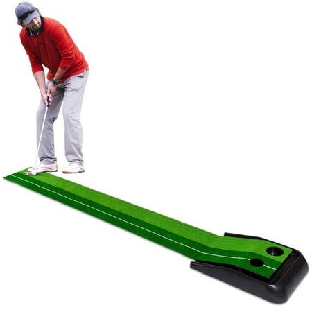 Costway 8ft Golf Practice Putting Mat Training Green Grass Turf