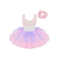 thumbnail image 2 of Xnihocha Girls Sequins Ballet Tutus Jazz Latin Dance Dress with Hair Scrunchie Ballroom Dancewear Pink 4, 2 of 6