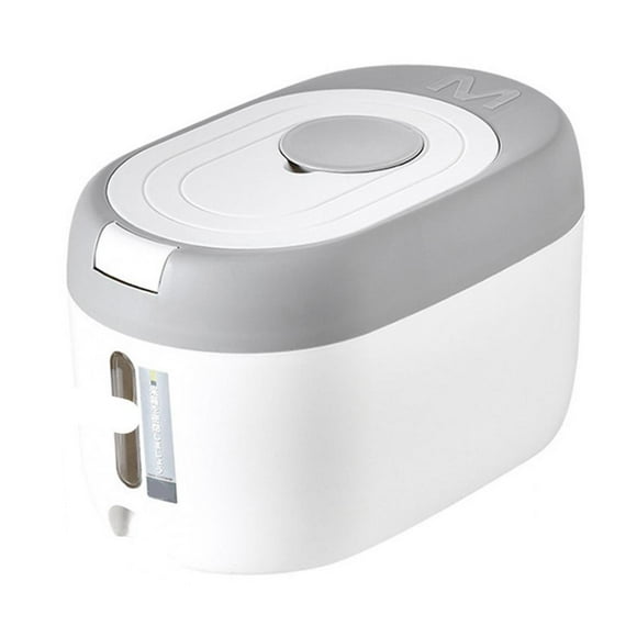 Cubo hermético para arroz, dispensador de arroz a prueba de humedad para alimento seco de mascotas (perros y gatos). Gris
