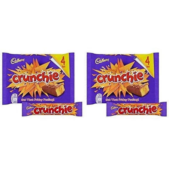 Original Cadbury Crunchie Chocolate Bar Pack Cadbury Crunchie Imported From The UK England The Best Of British Honey Comb Coated In Chocolate Original Cadbury Crunchie Bar Pack of 2