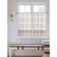 thumbnail image 6 of Tier Curtains 45 Inches Long, Brown Stripe Window Treatment Curtain Drapes, Modern Rustic Horizontal Brown Striped Window Half Privacy Curtains for Bedroom Bathroom, 42"x45", 2 Panels, 6 of 7