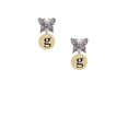 thumbnail image 2 of Delight Jewelry Goldtone Disc 1/2'' Initial - g - Silvertone Antiqued Butterfly Post Earrings, 2 of 4