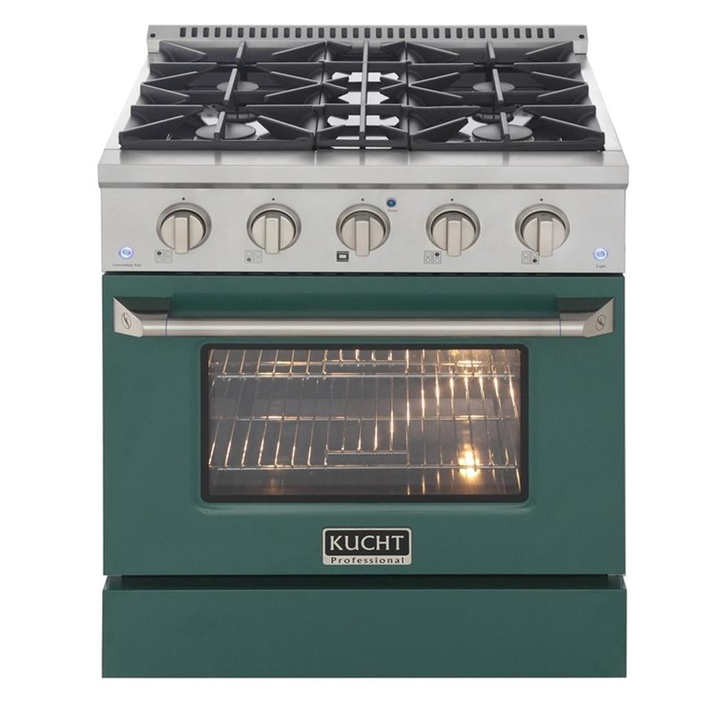 Pemberly Row 30" 4.2 cu. ft. Dual Fuel Range Natural Gas Sealed Burners in Green