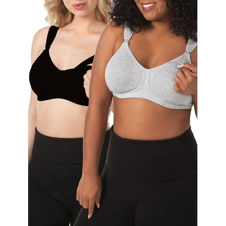 Loving Moments By Leading Lady Maternity To Nursing Wirefree Active Bra With Full Sling 2 Pack, Style
