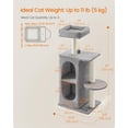 thumbnail image 5 of Small Cat Tree Tower with 2 Caves for Multi-Cat Households, Kittens, Scratching Posts, Light Gray UPCT005G01, 5 of 5