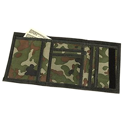 Green RFID Slim Camouflage Wallet/Trifold Canvas Outdoor Sports Wallet for Boys & Kids 