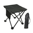 thumbnail image 3 of Taburete de camping portátil reclinable, reposapiés, taburete otomano compacto y plegable. Rayado negro, 3 of 9