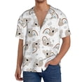 thumbnail image 1 of Fotbe Cartoon Koala Camisa Estampada de Manga Corta para Hombre, Casual de Verano, Estilo Playero, Sin Arrugas-XX-Large, 1 of 5