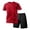 4#Red, variant on BRANROY Men's Summer Outfits 2 Piece - Solid Waffle Short Set Tracksuit for Men, Casual Two Piece Outfit with T-Shirt,Black,L