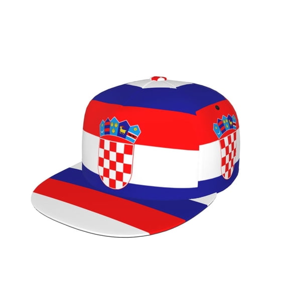 Snapback Hats For Men Women Croatian Flag Flat Bill Brim Baseball Cap Printed Hat