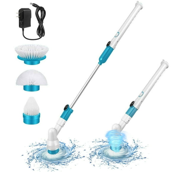 EGNMCR Electric Bathroom Shower Scrubbers Power Brush Floor Scrubbers Rechargeable Electric Cleaning Brush With Long Handle Rotating Telescopic Cleaning Brush Electric brush