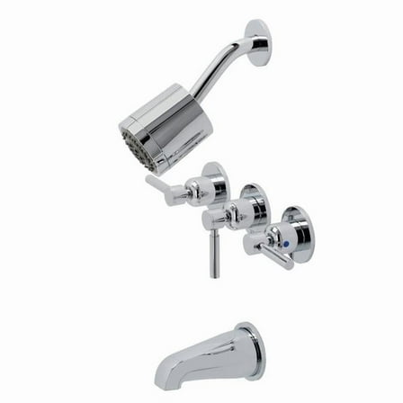 Concord Three-Handle Tub & Shower Faucet, Polished Chrome