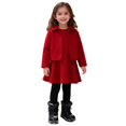 thumbnail image 3 of GiLiling Toddler Girl Coat Set - Long Sleeve Fleece Jacket and Dress, 2 Piece Fall Winter Outfit (Red, 12-18 Months), 3 of 9