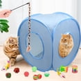 thumbnail image 5 of Tripumer 21PCS Cat Toys Kitten Toys Combination Tunnel Interactive Grayish Blue Cat Toys Cat Tunnel Tease Cat Stick Colorful Mouse Plush Ball Bell Ball for Cats, 5 of 8