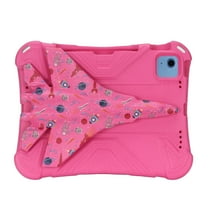 Kids Friendly Case for iPad Pro 11 2022/2021/2020/2018/Air 4/Air 5/Air 11 2024/10th Gen 10.9 2022, Durable Shockproof Protective Silicone PC Kickstand Cover Case, Rose